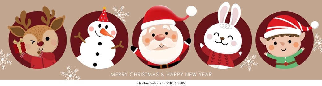 Merry Christmas Happy New Year 2023 Stock Vector (Royalty Free