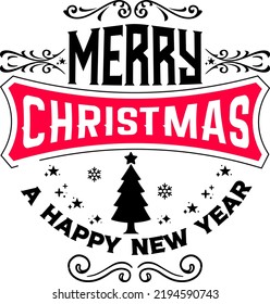 
Merry Christmas happy new year.  vintage retro typography labels badges vector design isolated on white background. Winter holiday vintage ornaments, quotes, signs, tag, postal label,  postmark