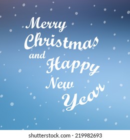 Merry Christmas and Happy New Year vector greeting card, great for your design. 