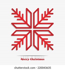 Merry christmas and happy new year snowflake