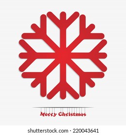 Merry christmas and happy new year snowflake