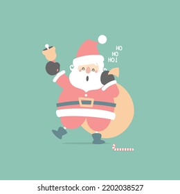 merry christmas and happy new year with cute santa claus and snowman in the winter season, flat vector illustration cartoon character costume design