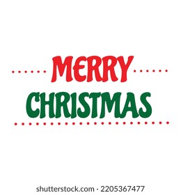 Merry Christmas and Happy New Year Text | Merry Christmas Red And Green Vector Brush Calligraphy with Flourishes | Lettering for Greeting Cards, Banners Posters isolated Vector Christmas Greeting Card