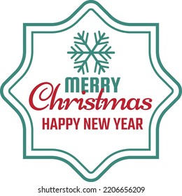 Merry Christmas and happy new year lettering and quote illustration isolated on background