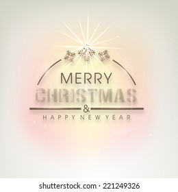Merry Christmas and Happy New Year celebrations greeting card design. 