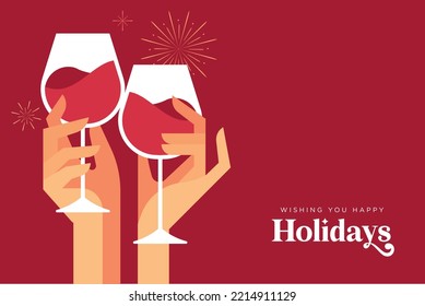 Merry Christmas and Happy New Year. Vector illustration for background, greeting card, party invitation card, website banner, social media banner, marketing material.