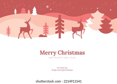 Merry Christmas and Happy New Year 2023 greeting card. Vector illustration for background, greeting card, party invitation card, website banner, social media banner, marketing material.