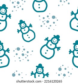 Merry Christmas and happy new year seamless pattern. Holiday winter objects: tree, snowflakes, scandi house, stars.