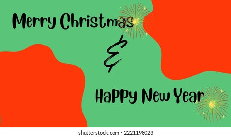 Merry Christmas and happy new year vektor, with red and green colors background