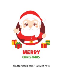 Merry christmas and happy new year with cute cat santa