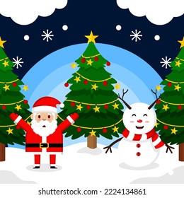 Merry christmas and happy new year banner santa claus