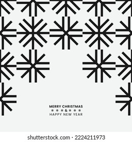 Merry christmas and a happy new year minimalist vector illustration card