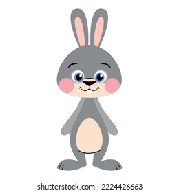 Merry Christmas and Happy New Year 2023. Bunny holidays cartoon character.The year of rabbit. Vector illustration.
