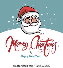 Merry christmas and happy new year. santa claus