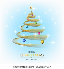 Merry Christmas and Happy New Year greeting background. vector, illustration