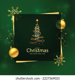 Merry Christmas and Happy New Year design with real estate building