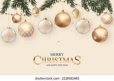Merry Christmas and Happy New Year Greeting Card