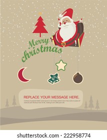 Merry Christmas and Happy New Year Card. Sheep symbol of the new year. Colorful design. Vector illustration.