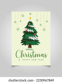 Merry Christmas and Happy New Year card and Background