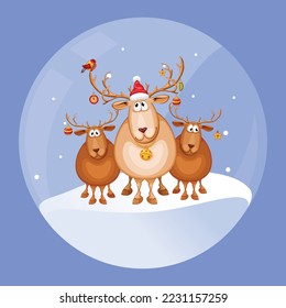 Merry Christmas and happy new year background with christmas ornaments