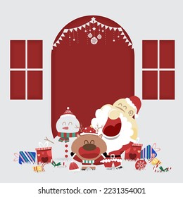 Merry christmas and Happy new year template . Vector Illustration.