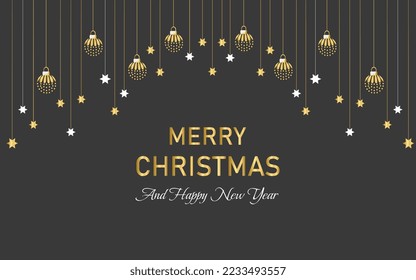 Merry Christmas and Happy New Year Promotion Poster or banner.25 December. Happy new year Background . Vector illustration.
