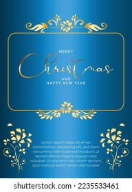 merry christmas and happy new year , gradient background greeting poster .