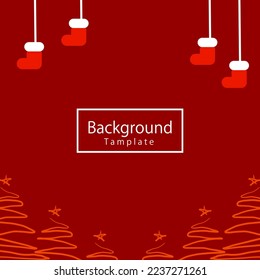 merry christmas and happy new year background template with kids picture and santa socks on it
