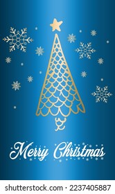 merry christmas and happy new year , gradient background greeting poster .