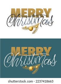 Merry Christmas and happy new year - cute postcard. Holiday poster. Winter card. Lettering label for poster, banner, web, sale, t-shirt design. Classic retro symbol. New year holiday greeting card. Ve