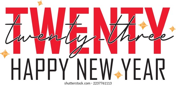 Merry Christmas and Happy New Year Graphics on a White Background