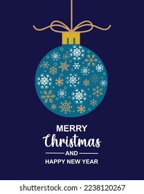 MERRY CHRISTMAS AND HAPPY NEW YEAR SNOWFLAKES DESIGN