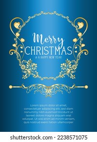 merry christmas and happy new year , background greeting poster .