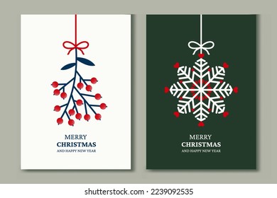 Merry christmas and happy new year set of background, for greeting card, poster, banner, cover, social media post, etc.