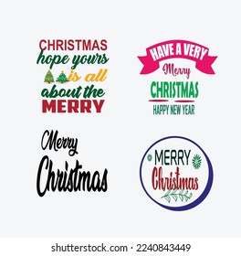 
Merry Christmas  Happy New Year Quotes Bundle-Typography T-Shirt Design, EPS File format, size 3000x3000 pixel, Editable file, Printable graphic, 300 DPI (PPI), White background.