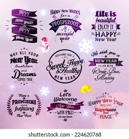 Merry Christmas and Happy New Year Season Greetings Quote Vector Design