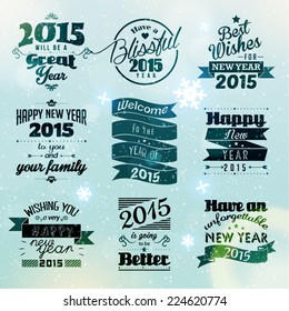 Merry Christmas and Happy New Year 2015 Season Greetings Quote Vector Design