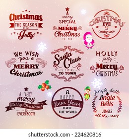 Merry Christmas and Happy New Year Season Greetings Quote Vector Design