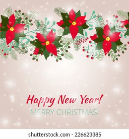 Merry Christmas and Happy New Year Card. Christmas background