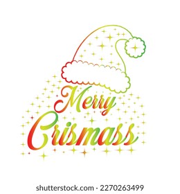 Merry Christmas and Happy New Year typographical on shiny Xmas with beautiful snowflakes, light, stars. Merry Christmas card. Vector Illustration.