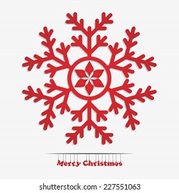Merry christmas and happy new year snowflake