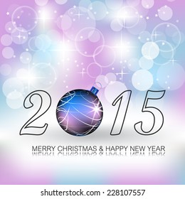 Merry Christmas and happy new year background with christmas balls and decoration/vector illustration