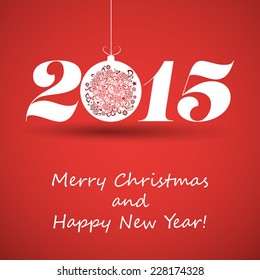 Merry Christmas and Happy New Year Greeting Card - 2015