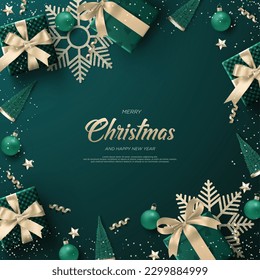 Merry Christmas and happy new year promotion poster.