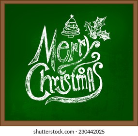 Merry christmas and happy new year lettering. Vector illustration.