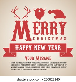 Merry Christmas and Happy new year vector design