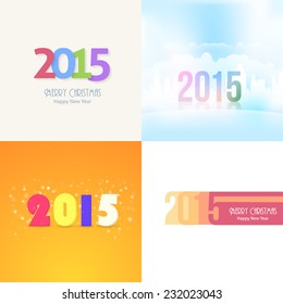 Merry Christmas and Happy New Year 2015 Stylish Text Vector Design 