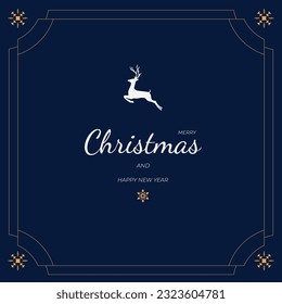 Merry Christmas And Happy New Year Card Vector Design.