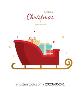 Merry Christmas And Happy New Year Card Vector Design.