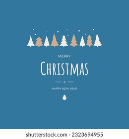 Merry Christmas And Happy New Year Card Vector Design. 